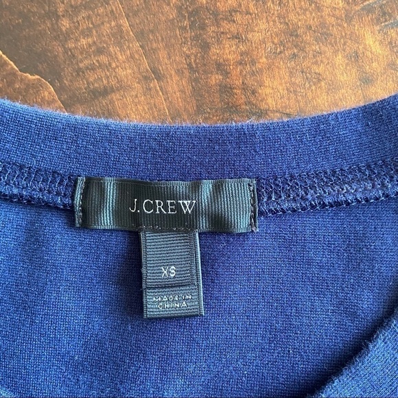 J Crew Structured Ponte Knit Necklace T-Shirt Navy Size XS - Picture 9 of 13